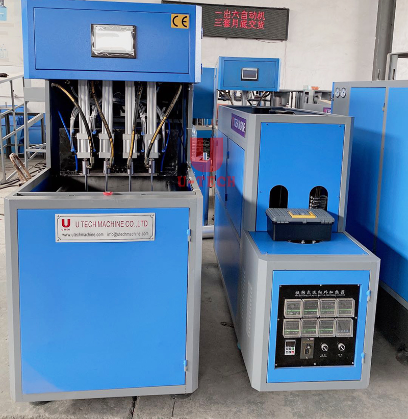 آلة نفخ الزجاجات شبه الأوتوماتيكية ذات 4 تجاويف ترسل إلى البرازيل